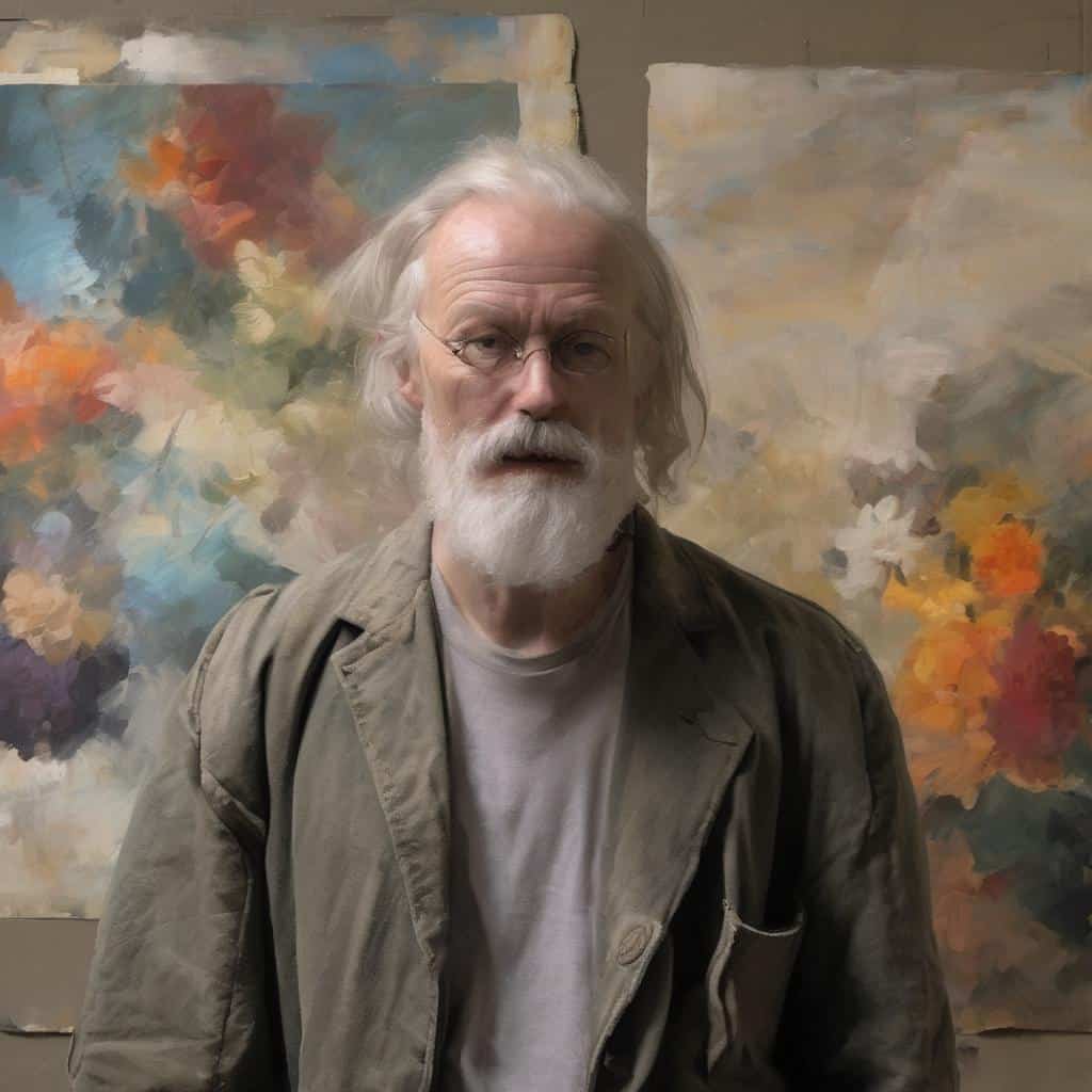 Ανθρώπινη μορφή σε έργο τέχνης, υπαρξιακή αναζήτηση, οπτική έκφραση, σύγχρονη τέχνη, ρεαλιστικό πορτρέτο.